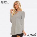 Wholesale long Sleeve Crew Neckline Tunic o Lightweight jersey tunic o Crew neck