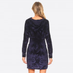Wholesale icy Velvet Hooded Pocket Dress laid back shift sweater dress velvet bo
