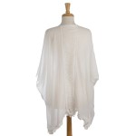 Wholesale lightweight kimono cutouts down center back polyester viscose One fits