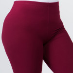 Wholesale women s Plus Waistband Solid Peach Skin Leggings Elastic Waistband Ful