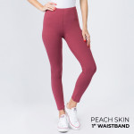 Wholesale women s Mix Brand Waistband Solid Peach Skin Leggings Elastic Waistban