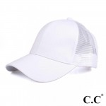 Wholesale cC Pony Cap BT Solid Color Baseball Cap Mesh Back One fits most Adjust