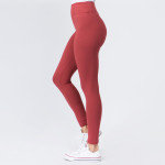 Wholesale women s Waistband Solid Peach Skin Leggings Elastic Waistband Full Ins