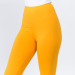 Women's 3" Waistband Solid Peach Skin Leggings.

- 3" Elastic Waistband
- Full-Length
- Inseam approximately 28" 
- One size fits most 0-14
- 92% Polyester / 8% Spandex