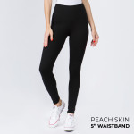 Women's New Mix aka New Fashion Brand 5" Waistband Solid Peach Skin Leggings.

- 5" Elastic Waistband
- Full-Length
- Inseam approximately 28" 
- One size fits most 0-14
- 92% Polyester / 8% Spandex