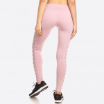 Wholesale women s Activewear Leggings Contrast Mesh Criss Cross Side Panels Soli