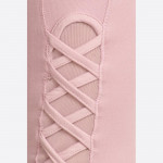 Wholesale women s Activewear Leggings Contrast Mesh Criss Cross Side Panels Soli