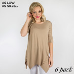Wholesale modal Line Sharkbite Hem Piko Sleeve Tunic Top top must have period Br