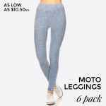 Wholesale women s Stone Wash Seamless Moto Leggings Pack o Stone Wash Super Stre
