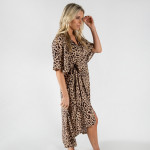 Wholesale long duster leopard kimono tie front viscose One fits most