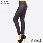 Wholesale denim like pull jeggings front back pockets o Full jeggings light shee