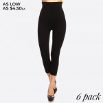 Wholesale waisted compression capri leggings have compression control top flatt