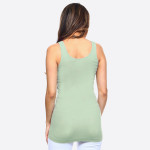 Wholesale women s Solid Color Seamless Tank Top o Round Neckline o Body con o Sl