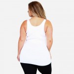 Wholesale women s Plus Solid Color Seamless Tank Top o Round Neckline o Sleevele