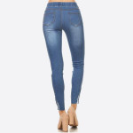 Wholesale women s Classic Distressed Skinny Jeggings pearl rhinestone detail jeg