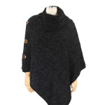 Wholesale coconut button deco cape poncho acrylic One fits most