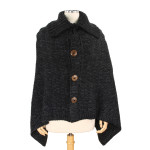 Wholesale coconut button deco cape poncho acrylic One fits most