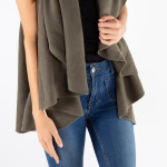 Wholesale knit vest cape detail acrylic