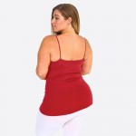 Wholesale women s Solid Plus Triple Criss Cross Seamless Camisole o Scoop neck o