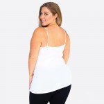 Women's Solid Plus Size Triple Criss Cross Seamless Camisole.

• Scoop-neck
• Unique Crisscross Front
• Spaghetti Straps
• Curve-Hugging
• Body Contouring
• Ultra Soft
• Stretchy Knit
• Machine Wash
• Imported

- One size fits most 16-22
- Approximately 25" L
- 92% Nylon / 8% Spandex