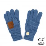 Wholesale c C G KIDS Kids Ribbed Knit Gloves Faux Leather Palm Detail Acrylic On