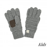 Wholesale c C G KIDS Kids Ribbed Knit Gloves Faux Leather Palm Detail Acrylic On