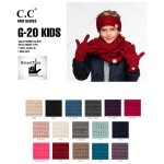 Wholesale c C G KIDS Kids Ribbed Knit Gloves Faux Leather Palm Detail Acrylic On