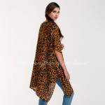 Wholesale leopard print long kimono viscose L W