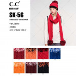 Wholesale c C SK Skinny scarf knit pom Acrylic One fits most W L Pom