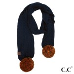 Wholesale c C SK Skinny scarf knit pom Acrylic One fits most W L Pom