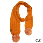 Wholesale c C SK Skinny scarf knit pom Acrylic One fits most W L Pom