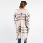Wholesale plaid ruana wrap fringe acrylic One fits most