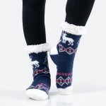 Wholesale women s Assorted Christmas Print Sherpa Socks Pack o Unique pattern de