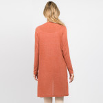Wholesale solid color thin knit cardigan pocket details Long sleeves open front