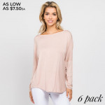 Wholesale soft feminine side sexy long sleeve top bares back open t strap surpli