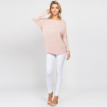 Wholesale soft feminine side sexy long sleeve top bares back open t strap surpli
