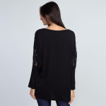 Wholesale get touch romantic side pretty lace dolman sleeve top oversized fit we