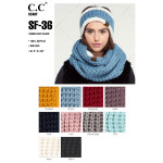 Wholesale c C SF Ribbed knit scarf Acrylic One fits most W L