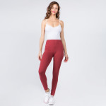 Wholesale women s Mix Brand Waistband Solid Peach Skin Leggings Elastic Waistban