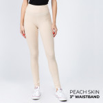 Wholesale women s Waistband Solid Peach Skin Leggings Elastic Waistband Full Ins