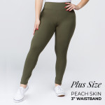 Wholesale women s Plus Mix Brand Waistband Solid Peach Skin Leggings Elastic Wai