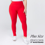 Women's Plus Size New Mix Brand 3" Waistband Solid Peach Skin Leggings.

- 3" Elastic Waistband
- Full-Length
- Inseam approximately 28" 
- One size fits most plus 16-20
- 92% Polyester / 8% Spandex