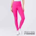 Wholesale women s Mix aka Fashion Brand Waistband Solid Peach Skin Leggings Elas