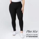 Wholesale women s Plus Mix aka Fashion Brand Waistband Solid Peach Skin Leggings