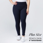 Wholesale women s Plus Mix aka Fashion Brand Waistband Solid Peach Skin Leggings