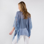 Wholesale light weight sheer poncho lace sleeves cotton polyester