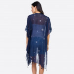 Wholesale women s lightweight sheer glitter star kimono One fits most L Viscose