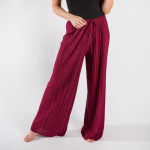 Wholesale pleated palazzo pants adjustable draw string One fits most Inseam Poly