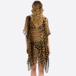 Wholesale women s Lightweight Sheer Leopard Print Kimono One fits most Polyester