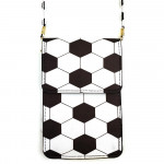 Wholesale faux leather cross body bag soccer ball print inside pockets clear bac